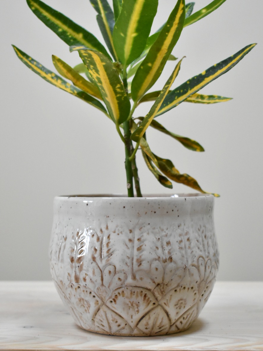 Carved Flowerpot