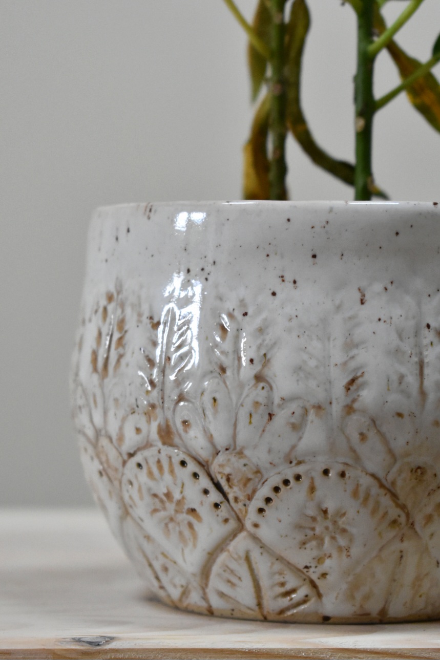 Carved Flowerpot