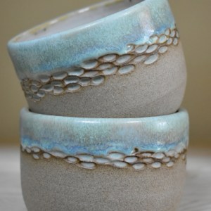 Set of 2 cups - carved espresso - Image 1